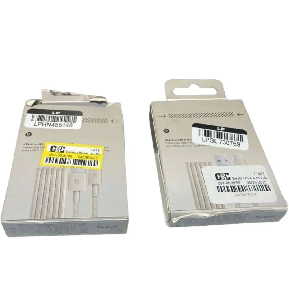 Genuine Beats USB‑C to USB‑A Woven Cable 1.5m – Surge Stone - Lot of 2- Box Wear